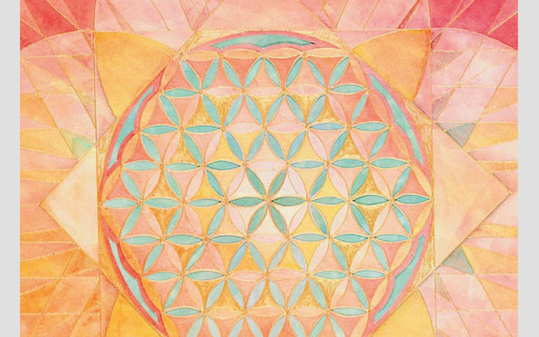 Fleur de Vie – Encres, pastels et crayons aquarelles, géométrie sacrée