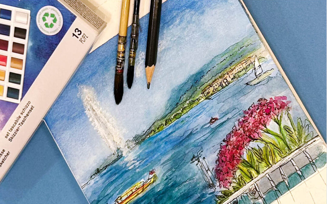 Urban sketching au bord du lac