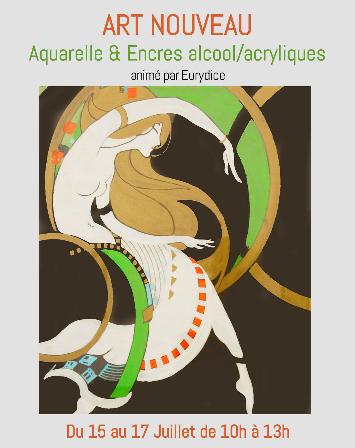 Art Nouveau - Cours de Peinture - Aquarelle, encres à l'alcohol, encres acryliques